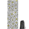 thumbnail image 1 of White Daisy Flower Yellow Centers Pattern Hot Yoga Mat Towel Non Slip for Hot Yoga - Quick-Drying Yoga Mat Cover with 4 Corner Pockets with Travel Bag - Hot Yoga Towel Non Slip 74"x26", 1 of 6