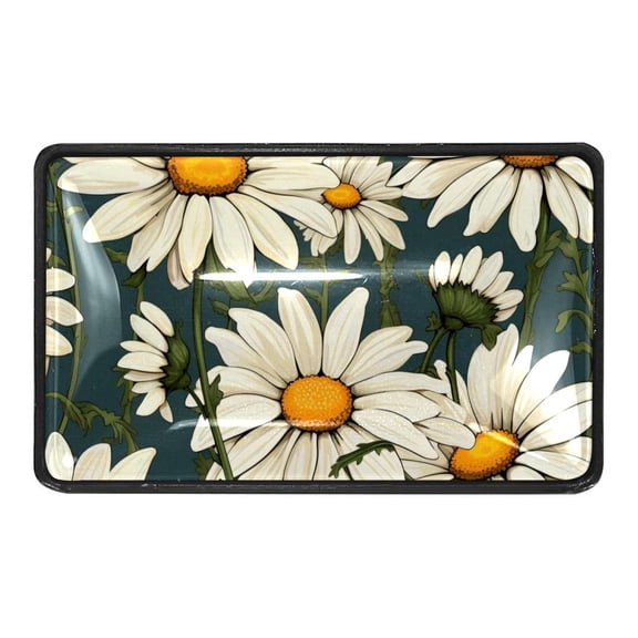 White Daisy Flowers Crystal Glass Cabinet Knobs 4 Pcs Drawer Handles for Kitchen Cabinets Dresser Cupboard Wardrobe