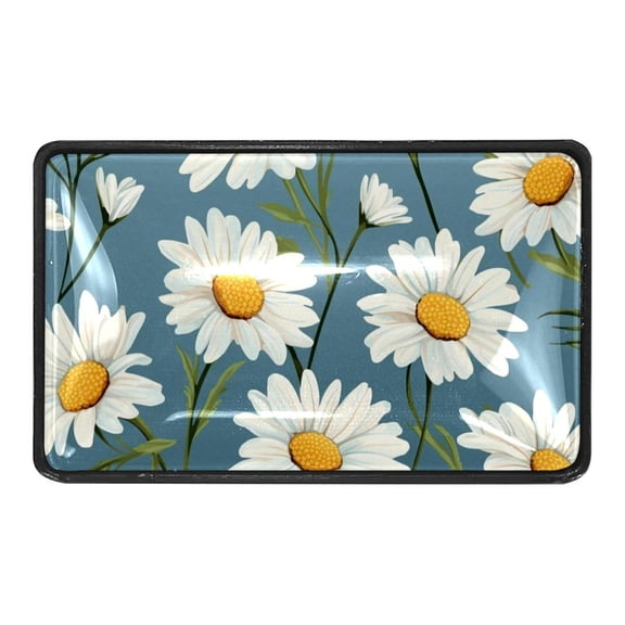 White Daisy Flowers Crystal Glass Cabinet Knobs 4 Pcs Drawer Handles for Kitchen Cabinets Dresser Cupboard Wardrobe