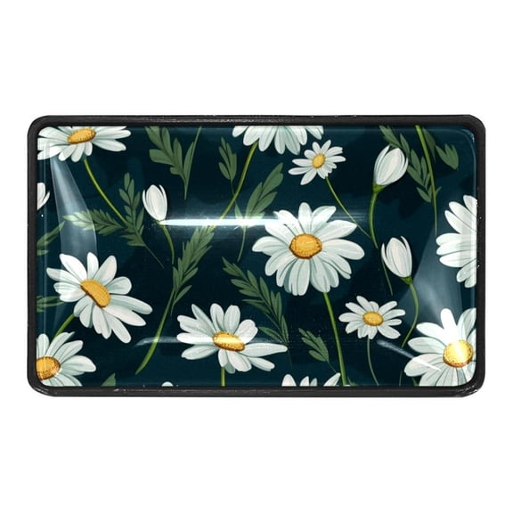 White Daisy Flowers Crystal Glass Cabinet Knobs 4 Pcs Drawer Handles for Kitchen Cabinets Dresser Cupboard Wardrobe