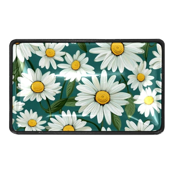 White Daisy Flowers Crystal Glass Cabinet Knobs 4 Pcs Drawer Handles for Kitchen Cabinets Dresser Cupboard Wardrobe