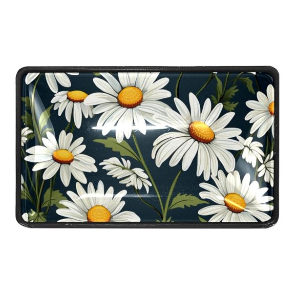 White Daisy Flowers Crystal Glass Cabinet Knobs 4 Pcs Drawer Handles for Kitchen Cabinets Dresser Cupboard Wardrobe