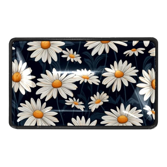 White Daisy Flowers Crystal Glass Cabinet Knobs 4 Pcs Drawer Handles for Kitchen Cabinets Dresser Cupboard Wardrobe