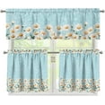 thumbnail image 1 of White Daisy Kitchen Curtains Living Room Window Curtains and Valances Set of 3 Rod Pocket Small Window Drape for Bedromm,Cafe,54"x24", 1 of 4