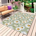 thumbnail image 1 of White Daisy Outdoor Rug for Patio/Deck/Porch, Non-Slip Large Area Rug 6 x 9 Ft, Sage Green Botanical Flowers Floral Country Indoor Outdoor Rugs Washable Area Rugs, Camping Rug Carpet Runner, 1 of 8