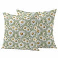 thumbnail image 1 of White Daisy Outdoor Waterproof Pillow Covers, Sage Green Botanical Flowers Floral Country Decorative Square Throw Pillowcase Sofa Cushion Sham for Patio/Couch/Chair, 26"x26" 2 Pack, 1 of 8
