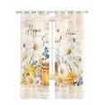 thumbnail image 1 of White Daisy Sheer Curtains 84 Inch Length 2 Panels Set for Living Room/Bedroom, Spring Floral Elegant Pastoral Botanical Bees Kitchen Curtains Grommet Semi-Sheer Curtains Window Treatments 52"x84"x2, 1 of 7