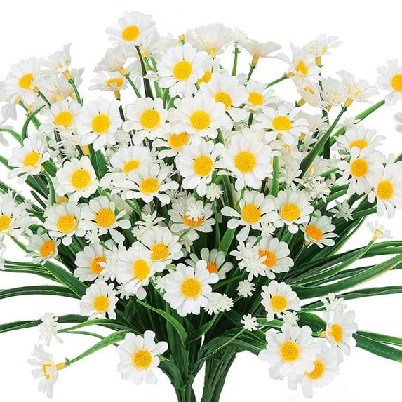White Daisy Simulation Flower Silk Flower Living Room Table Decoration Home Decoration Flower Artificial Flower Daisy Anti-Ultraviolet Non-Fading Plastic Plant Home Decoration Window Plastic Flower