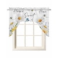 thumbnail image 1 of White Daisy Swag Valances for Windows, Small Curtains Drapes, Spring Floral Elegant Farmhouse Botanical Bees Kitchen Window Curtains Over Sink Window Treatment Valance for Bedroom/Bathroom 56"x36", 1 of 5