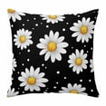 thumbnail image 1 of White Daisy Throw Pillow Cover Flowers Black Background Modern Art Cotton Linen Cushion Cover Throw Pillow Case with Invisible Zipper for Couch Sofa Bed Chair Car 16x16 Inch, 1 of 14