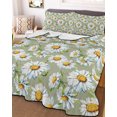 thumbnail image 1 of White Daisy Twin XL Size Down Alternative Comforter,Lightweight Comforter Quilt Bedding Set with Pillow Shams Sage Green Botanical Flowers Floral Country Bed Comforter Duvet Insert 68"x98", 1 of 7