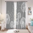 thumbnail image 1 of White Dandelion Blackout Curtains for Bedroom/Living Room, Pinch Pleated Black Out Curtains, Spring Plants Flowers Vintage Gray Room Darkening Window Drapes with Hooks 2 Panels, 39"x70", 1 of 8