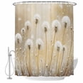 thumbnail image 1 of White Dandelion Fabric Shower Curtain Yellow Watercolor Washable Shower Curtains for Bathroom, Waterproof Bath Curtain with Hooks Home Decor 72x72in, 1 of 8