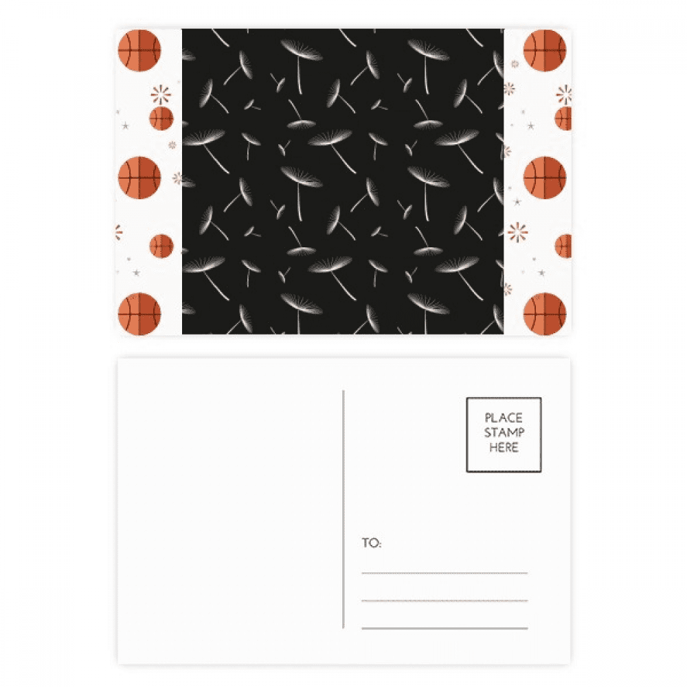 White Dandelion Flowers s Basketball Postcard Set Thanks Card Mailing Side 20pcs