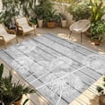 thumbnail image 1 of White Dandelion Outdoor Rug for Patio/Deck/Porch, Non-Slip Large Area Rug 5 x 7 Ft, Spring Flowers Plants Vintage Gray Wood Indoor Outdoor Rugs Washable Area Rugs, Camping Rug Carpet Runner, 1 of 8