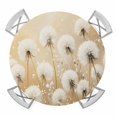 thumbnail image 1 of White Dandelion Round Tablecloth for 45-54 Inch Tables,Fitted Table Cover with Elastic Edge,Country Botanical Floral Flowers Plants Waterproof Outdoor Table Cloth Protector for Patio Garden Dinner, 1 of 9