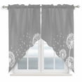 thumbnail image 1 of White Dandelion Swag Valances for Windows 2 Pack, Kitchen Window Curtains 36 Inch Length, Spring Plants Flowers Vintage Gray Privacy Swag Curtains for Living Room/Bathroom with Rod Pocket 36"x36", 1 of 8