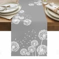 thumbnail image 1 of White Dandelion Table Runner - 72 Inch Long, Kitchen Dining Table Runner Dresser Scarves, Spring Plants Flowers Vintage Gray Farmhouse Decor for Coffee Tables Wedding Party Banquet, 1 of 8