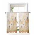 thumbnail image 1 of White Dandelion Tier Curtains 45 Inch Length,Sheer Curtains for Bedroom Living Room Window Spring Farmhouse Pastoral Flowers Floral Small Half Window Kitchen Curtains & Drapes 27.5"x45" 2 Panels, 1 of 6