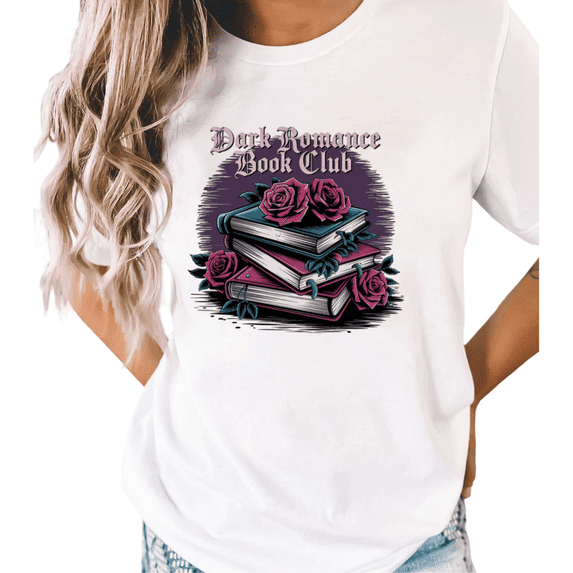 White Dark Romance Literary Club Print T-Shirt Graphic Tees Shirts Dark Romance Aesthetic S-5XL Mystical Tops