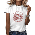 thumbnail image 1 of White Dark Romance Readers Book Club Red Skull Roses Books Candle Book Lover Print Tshirt Graphic Tees Shirts Tops S-5XL, 1 of 5