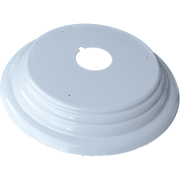 White Decorative Iron Cover for 110lbs to 330lbs Chandelier Lifts Without Suspended Ceilings- Ceiling Mounted, Rust-Resistant Concealment