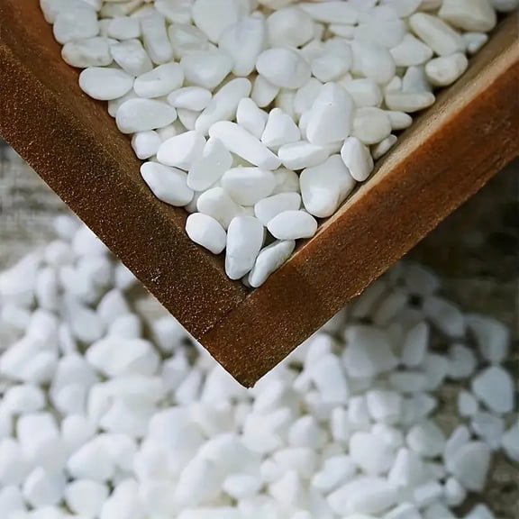 White Decorative Stones, Natural Pebbles for Fish Tank Decor, Vase Filler, Flower Pot and Landscaping Use