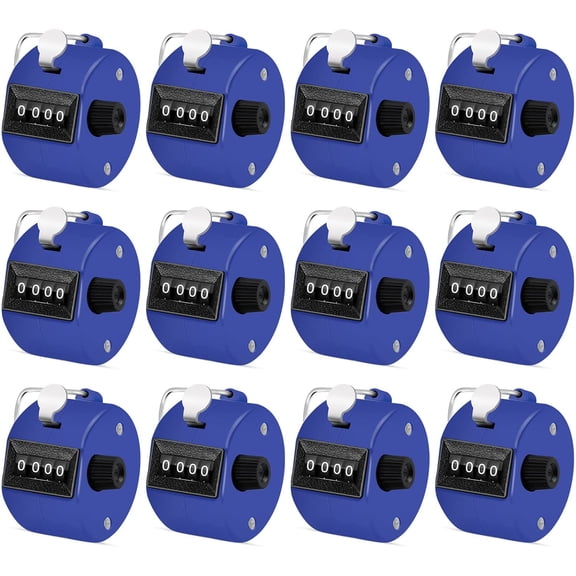 White Deer 12 Pcs Hand Tally Counter 4 Digit Number Dual Clicker Golf Handy Convenient