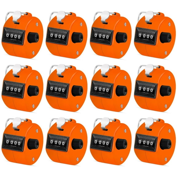 White Deer 12 Pcs Hand Tally Counter 4 Digit Number Dual Clicker Golf Handy Convenient