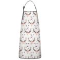 thumbnail image 1 of White Deer Antler Flower Pattern Apron-Garden Aprons for Women with Pockets-Cotton Linen Waterproof Kitchen Cooking Gardening Aprons Adjustable for Kitchen,Cooking,BBQ and Salon 33x27 Inch, 1 of 7