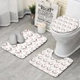 thumbnail image 1 of White Deer Antler Flower Pattern Bathroom Rugs Sets 3 Piece,Toilet Cover Set,Absorbent Non Slip Bathroom Mats Sets with U-Shaped Contour Rug Toilet Rug Set, 1 of 5