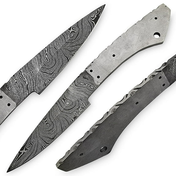 White Deer Damascus Blank Skinner Knife 55-60 HRC Hardness Folded Steel