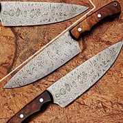 White Deer Damascus Cocco Bolo Wood Handle Chef Knife Kitchen Cutlery