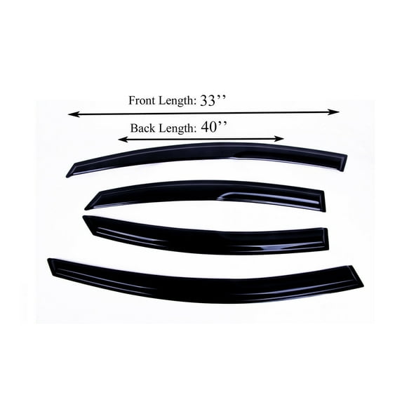 Fits Hyundai Sonata 2011-2014 Acrylic Window Visor Sun Rain Deflector Guard,4 Pcs
