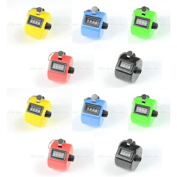 10 Pcs Hand Tally Counter 4 Digit Number Dual Clicker Golf Handy Convenient