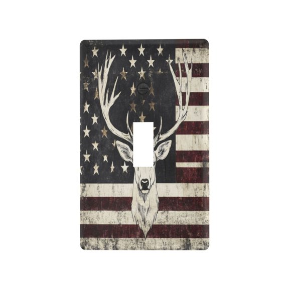 White Deer Head Light Switch Cover Switch Plate Outlet Cover Plug Cover for Electrical Outlet