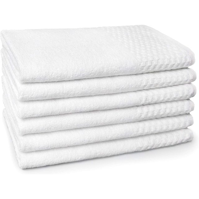  White Deluxe Hand Towels, 17''x28'', Absorbent Towels for Gym, Hand