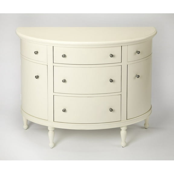 White Demilune Console Chest