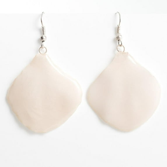 White Dendrobium Petal Earrings