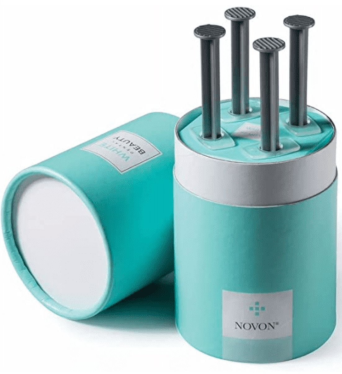 White Dental Beauty Teeth Whitening Kit; 4 Syringes of 3 ml Teeth Whitening Gel Powered By NOVON® Technology. Includes Kit, Boil & Bite Whitening Trays, and Case (6% Hydrogen Peroxide)