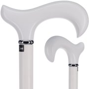 Royal RC Canes Elegant White Beechwood Derby Handle Walking Cane with Silver Collar   Stylish Cane for Women & Canes for Men   Ergonomic Grip Walking Cane for Men and Women