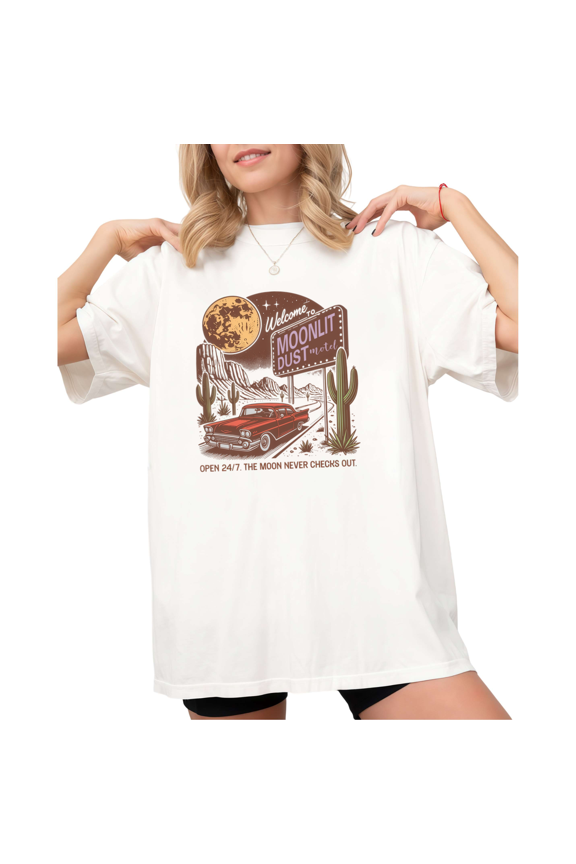 White Desert Vibes Retro Car Print Tshirt s Shirts Western Cactus Streetwear S-5XL Graphic Tee Tops