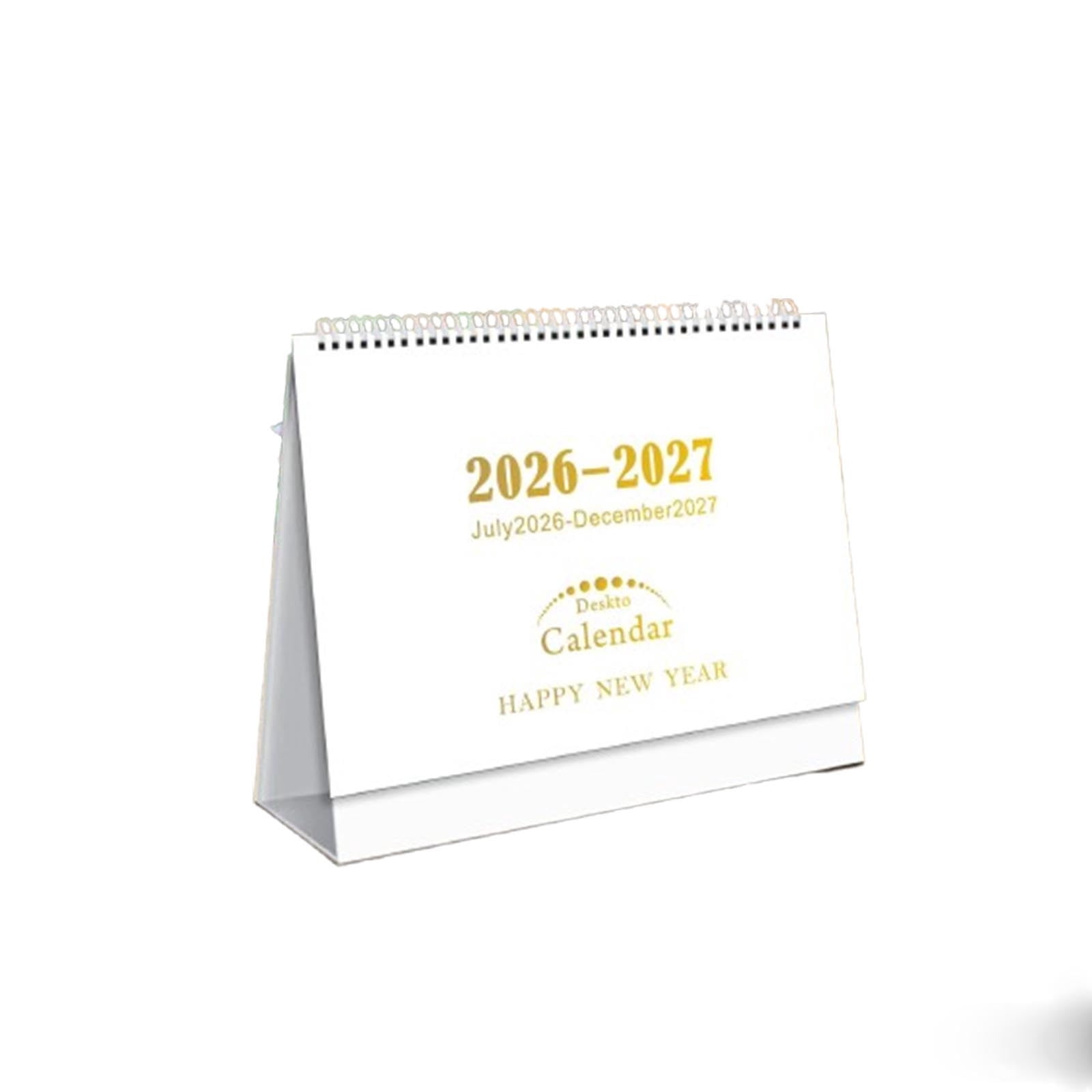 White Desk Calendar 2026-2027 18 Months July 2026 To December 2027 Monthly Planner Desktop Table ...