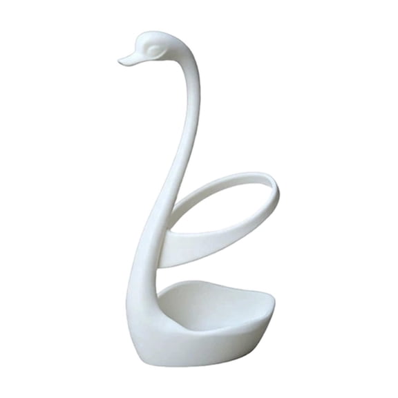 White Desk Decor Swan Shaped Toothbrush Case Pen Holder Fruit Fork Coffee Spoon Cutlery Rack