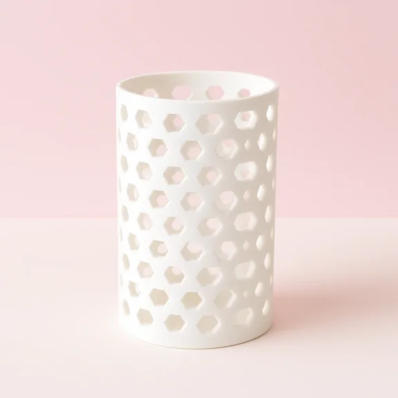 White Desk Organizer 3D-Printed Pencil & Pen Holder - Custom Home Made Design