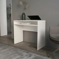 thumbnail image 1 of White Desk With Organized Storage Drawers: Finish, Create Productive Workspace Stylish Slots: , Enhance Your Office, 1 of 2