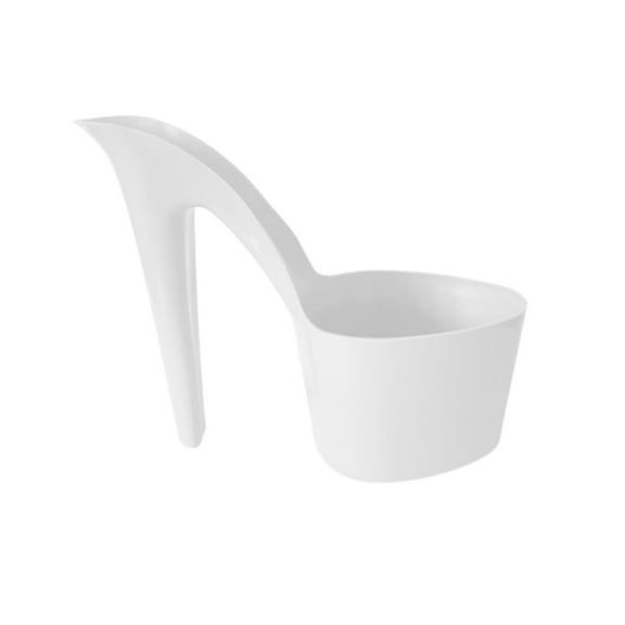White Desktop Plastic High Heel Shaped Flowerpot Novelty Floor Standing Planter For Indoor Gardening Home Decor 8.5X4.9X8.5 Inch