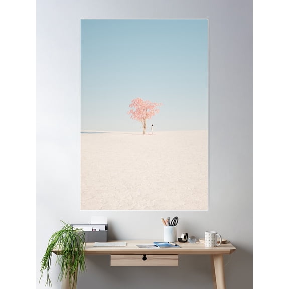 White Dessert Poster Wall Art, Modern Wall Decor For Living Room Bedroom, 16x24 UNFRAMED