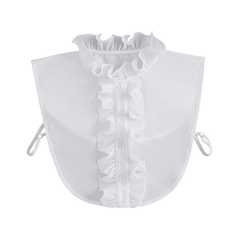 White Detachable Collar Ruffled Neck Versatile Stylish Decorative