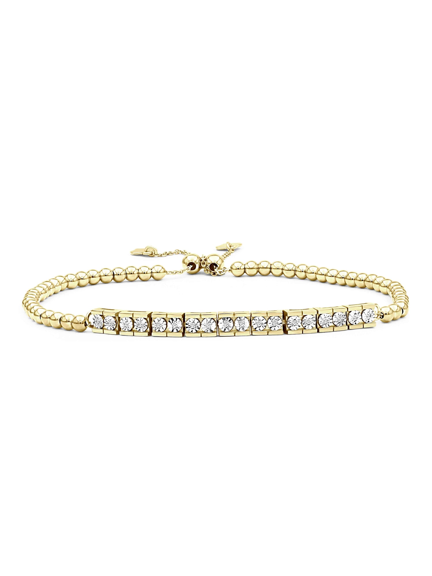 White Diamond Accent 14k Gold Over Silver Bracelet